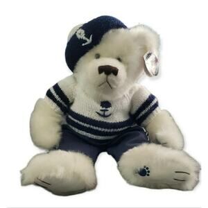 House of Lloyd H.J. Huggs White Blue Sailor Navy Teddy Bear 21" SANDY Vintage